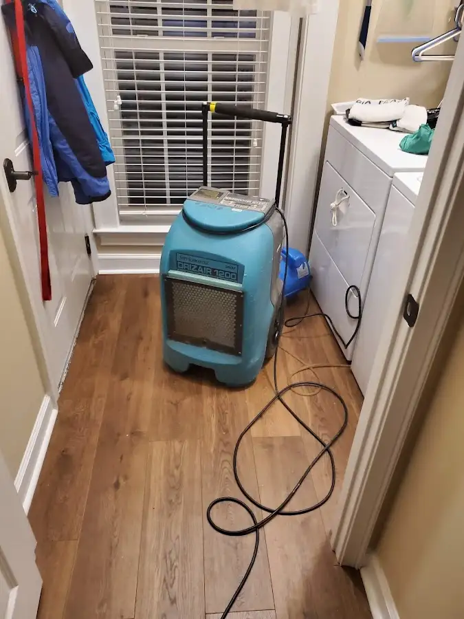 Commercial dehumidifier deployed for Flood Damage Cleanup in Bowleys Quarters